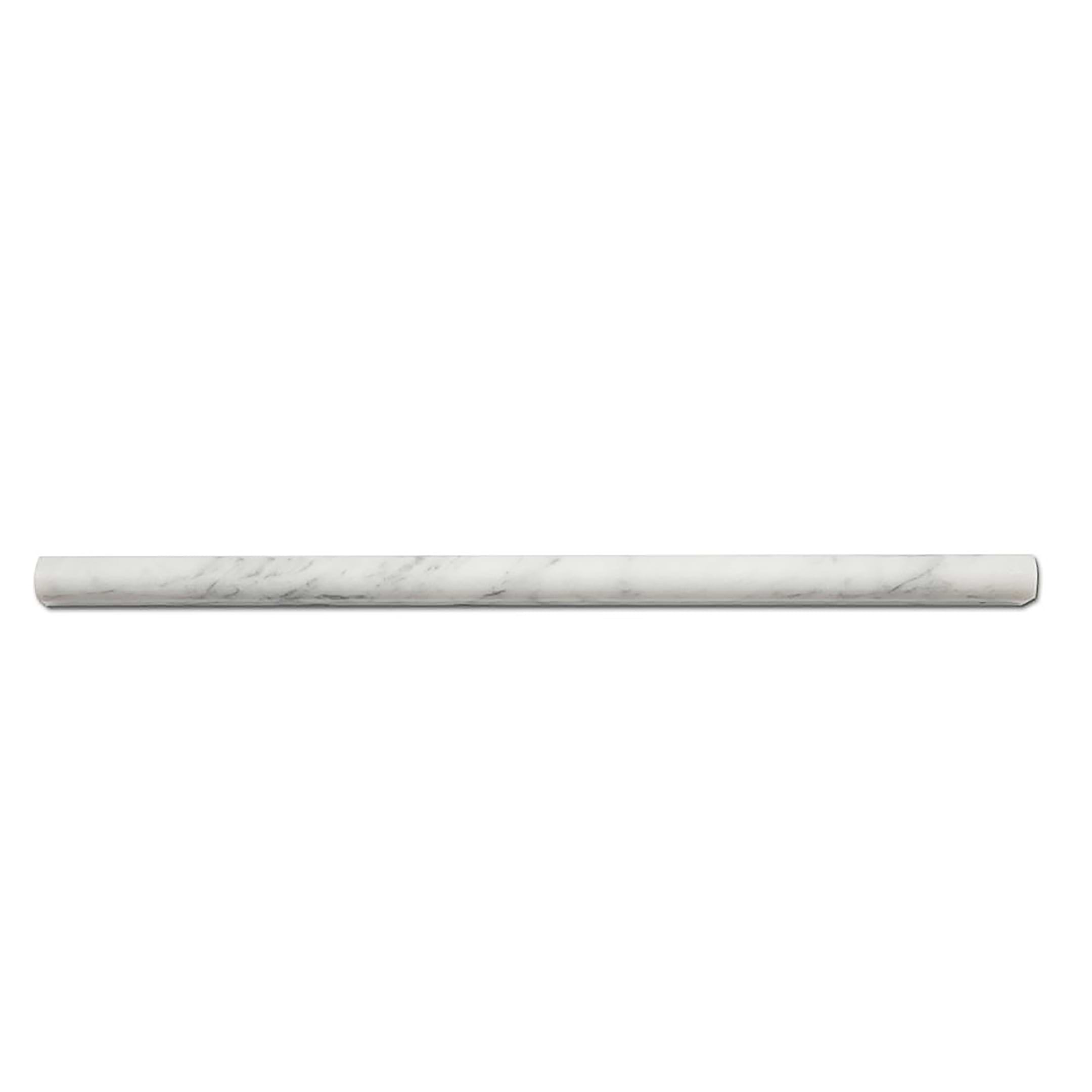 Carrara Pencil 1/2" Honed Marble Trim