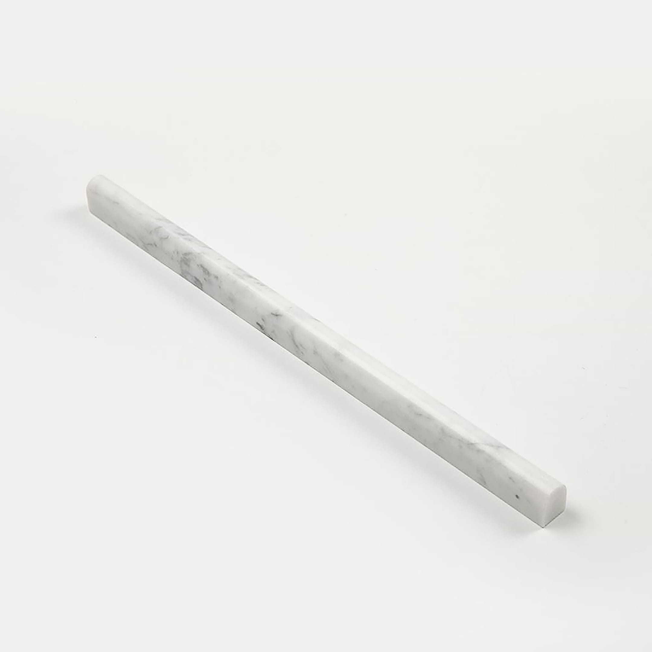 Carrara Pencil 1/2" Honed Marble Trim - Image 3