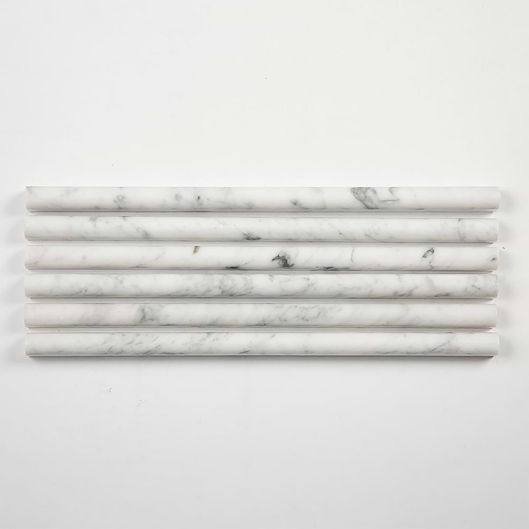 Carrara Pencil 1/2" Honed Marble Trim - Image 2