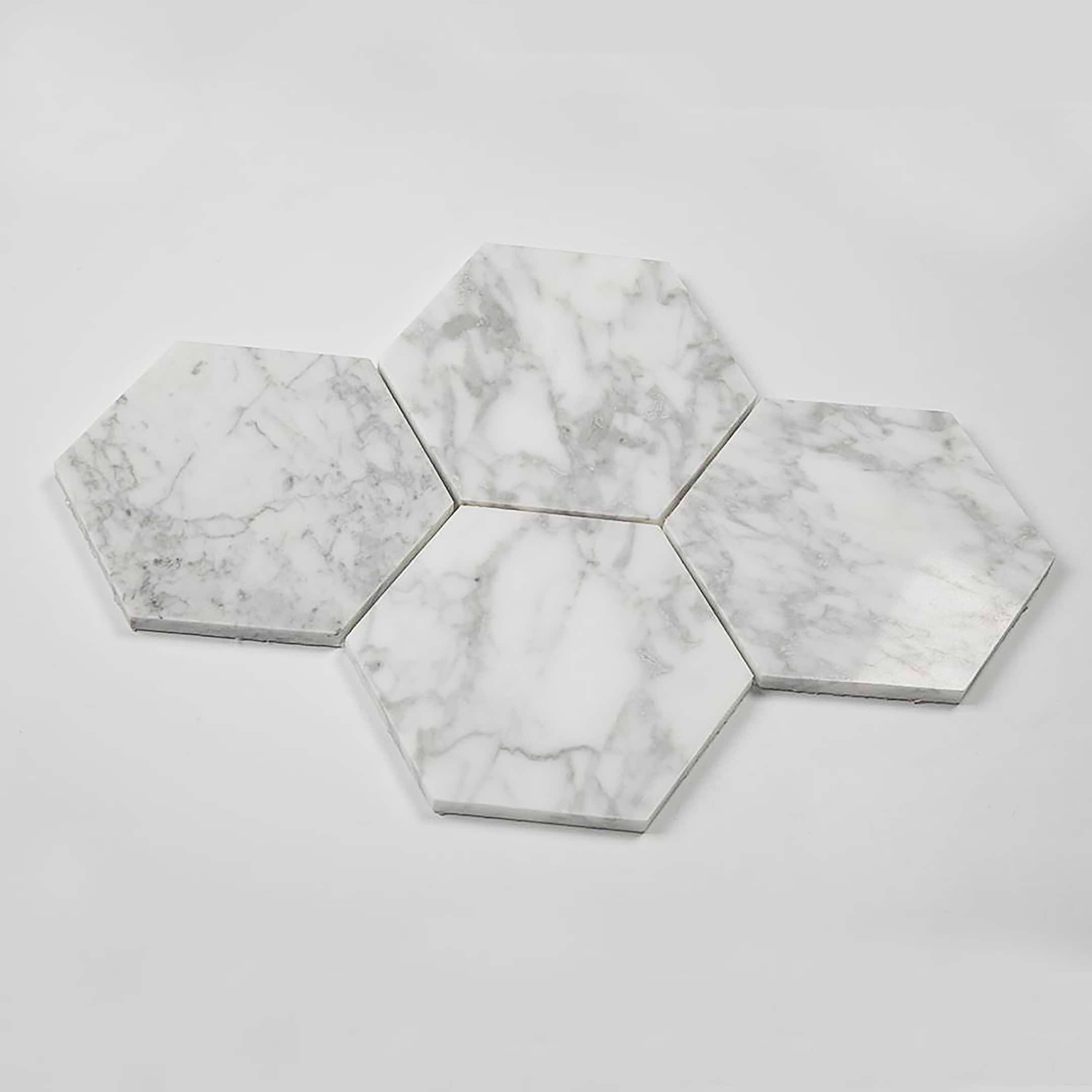 Carrara Mosaic Hexagon 5x5 Polished Marble - Image 6