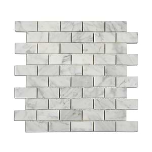 Carrara Mosaic Offset 1x2 Polished Marble