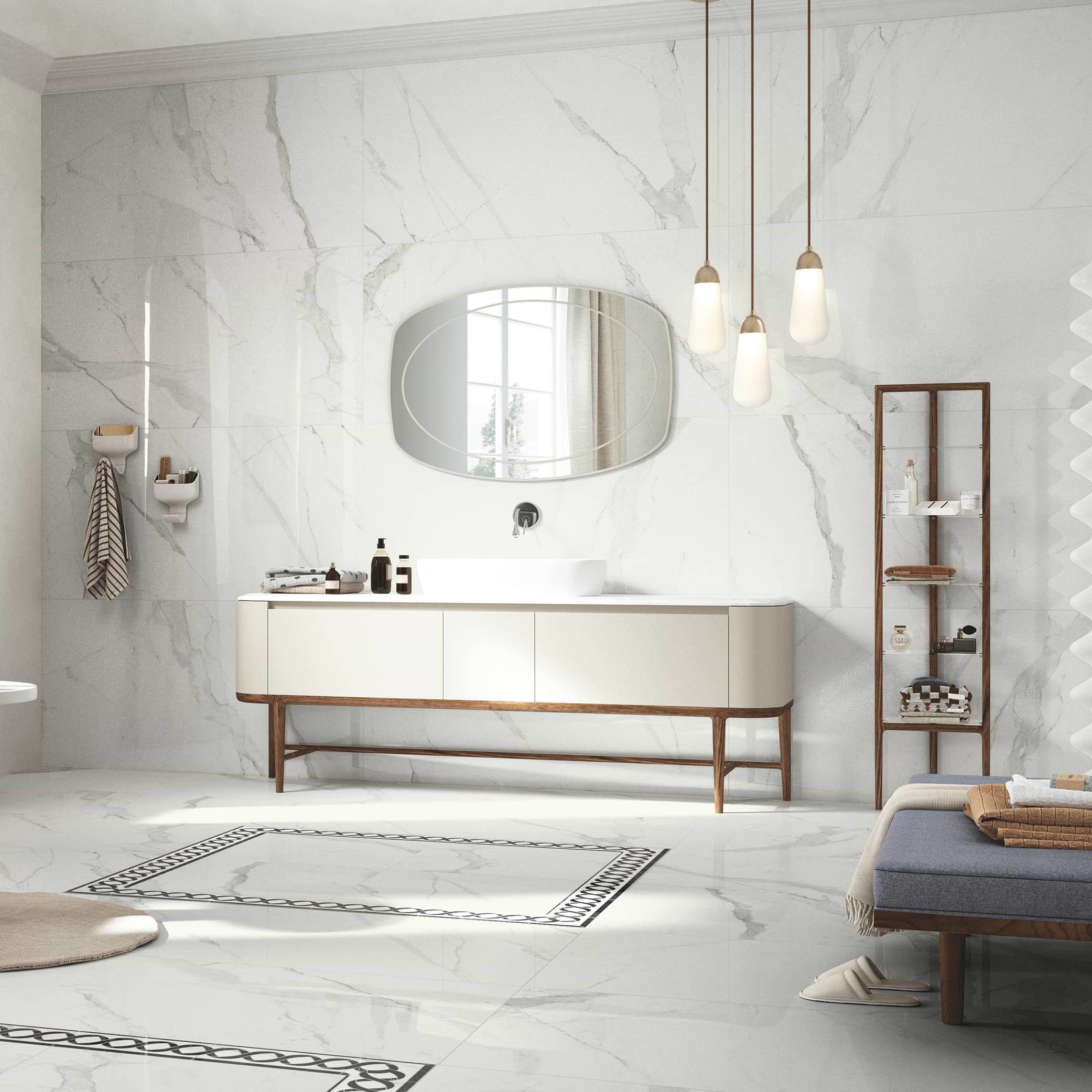 Prestigio Statuario 30x60 Polished Porcelain Tile - Image 2