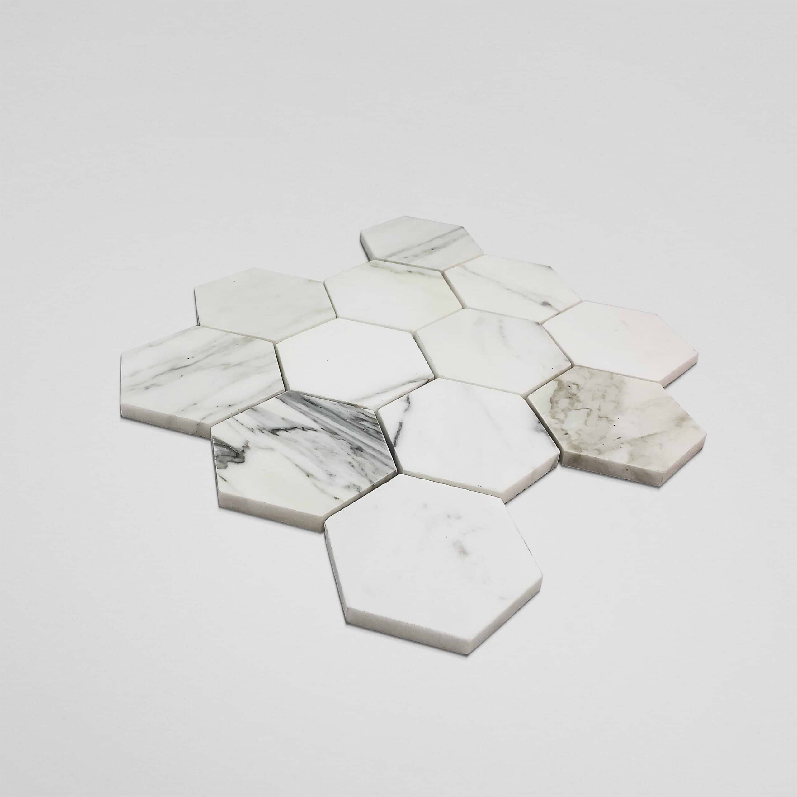 Calacatta Gold Hexagon 3x3 Polished Mosaic - Image 2