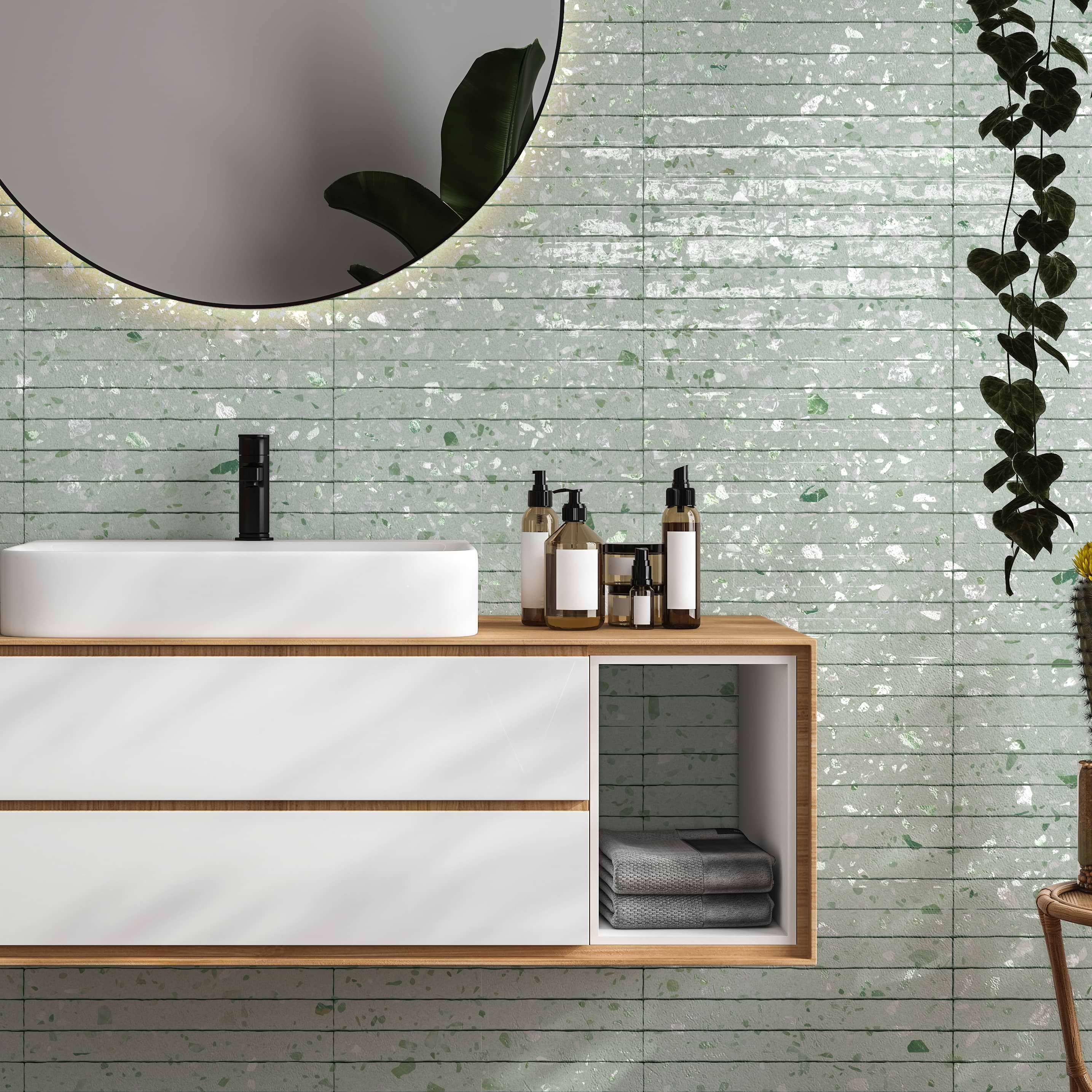 Ducal Verde 2x20 Glossy Ceramic Tile - Image 2