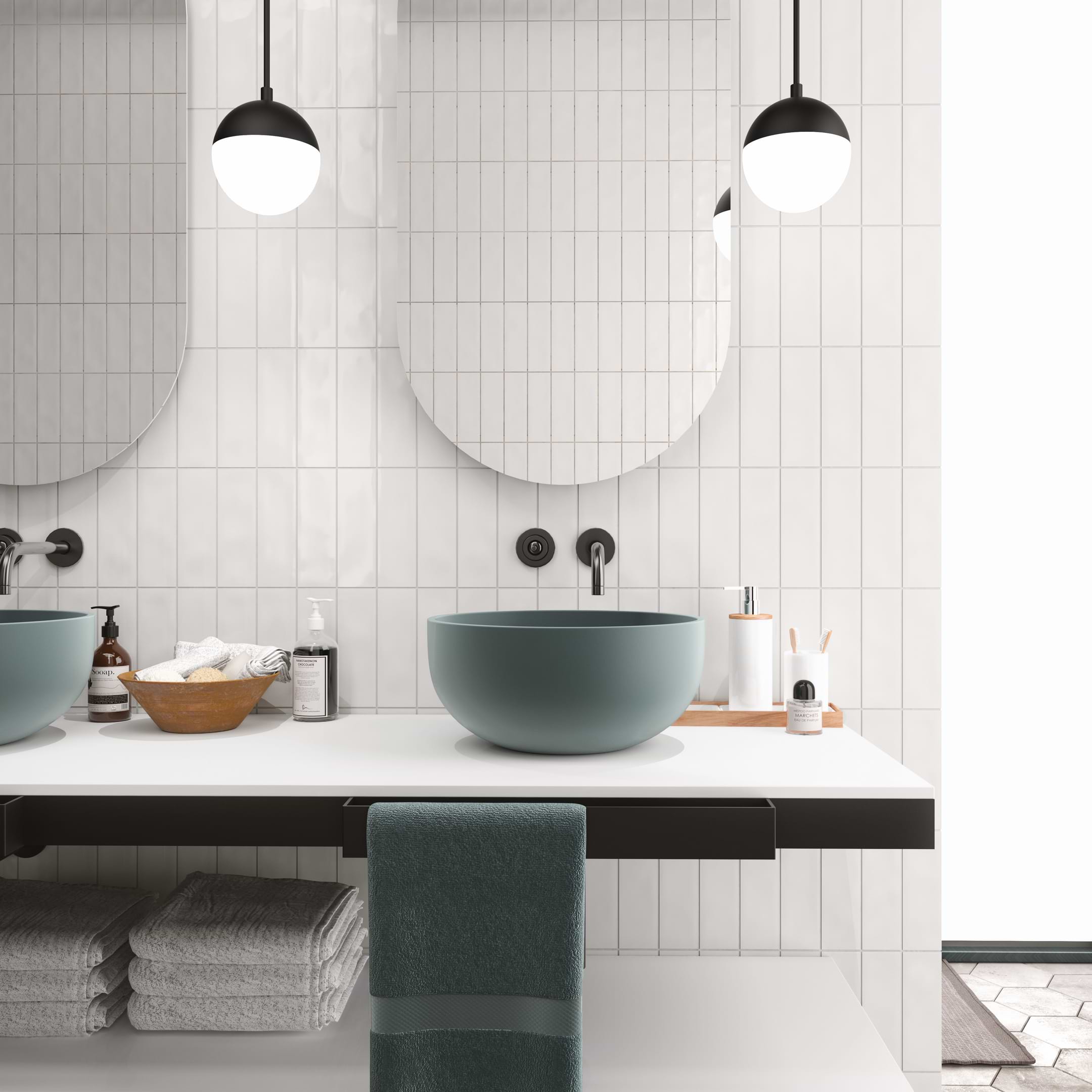 Borgos White Subway Porcelain Tile Glossy - Image 2