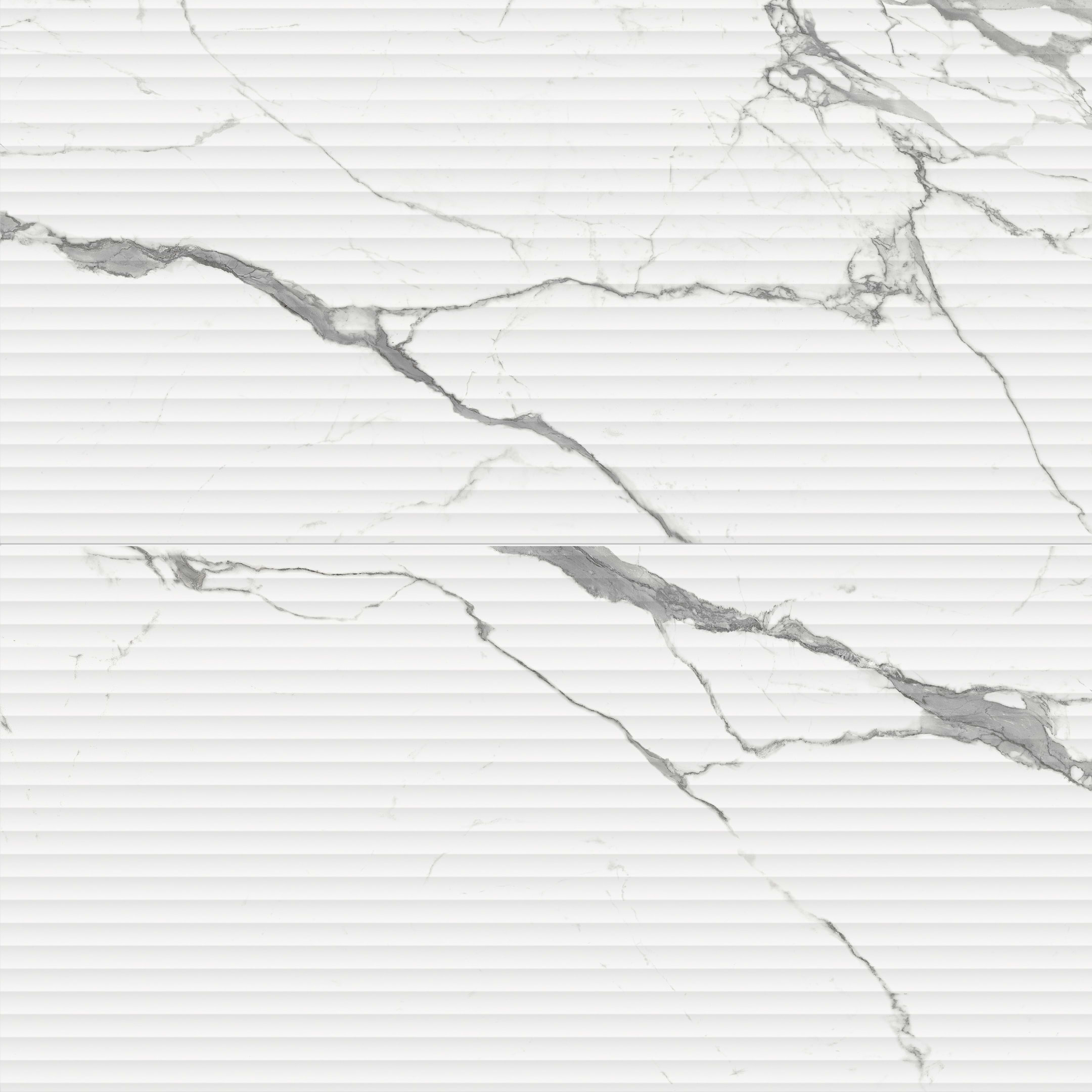 Prestigio Statuario Apuano Deco 24x48 Matte Porcelain Tile