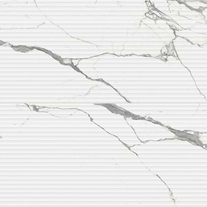 Prestigio Statuario Apuano Deco 24x48 Matte Porcelain Tile - Sample