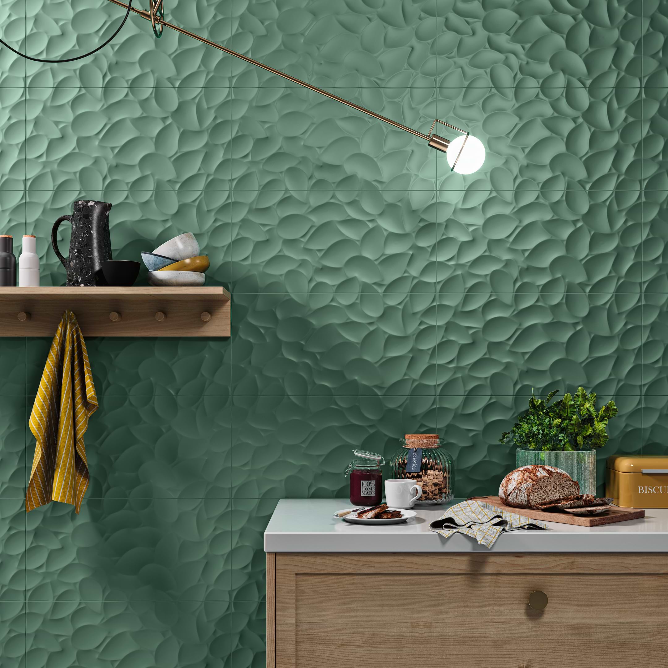 Genesis Leaf Green 14x40 Matte Ceramic Tile - Image 2