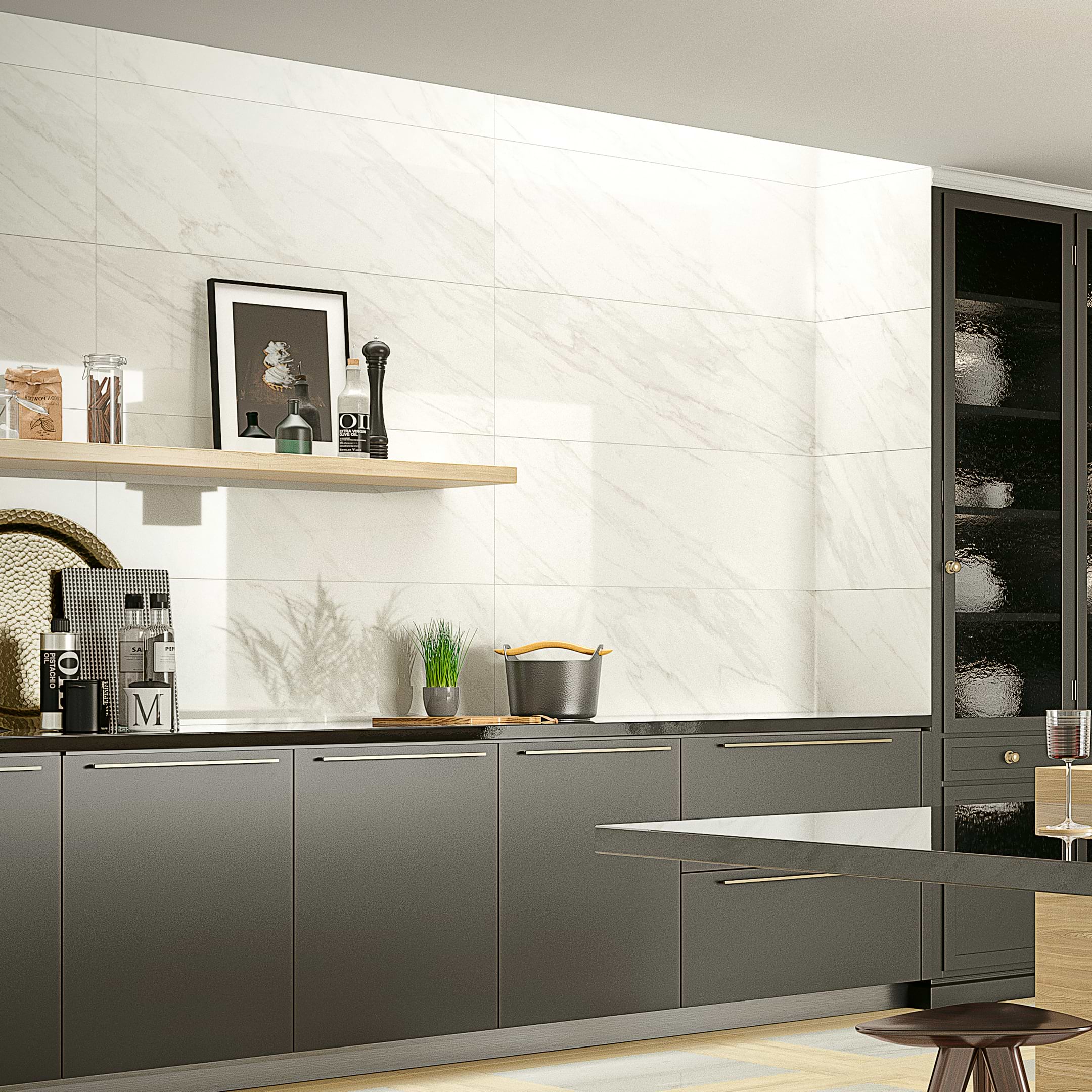 Love Marble White 14x40 Matte Ceramic Tile - Image 2