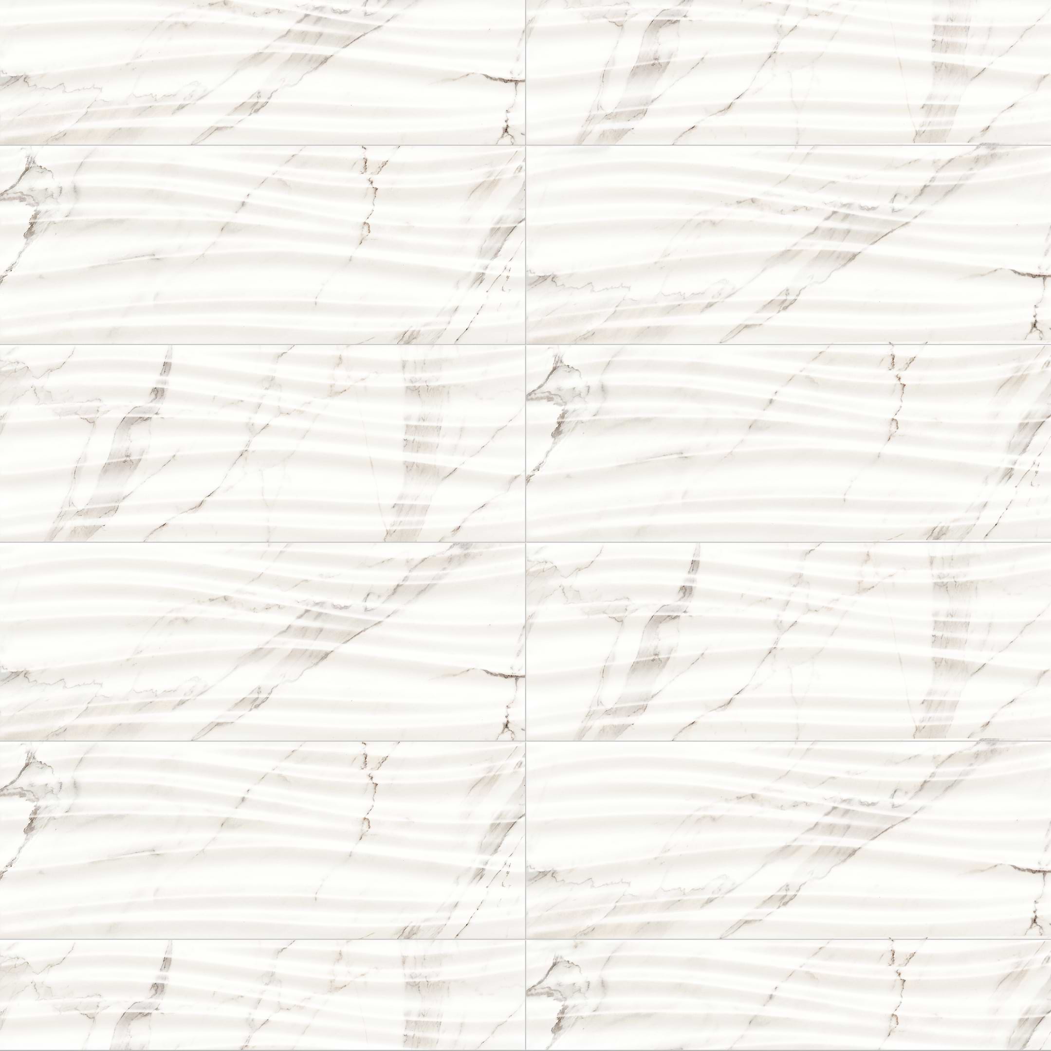 Precious Shape Calacatta 14x40 Polished Ceramic Tile