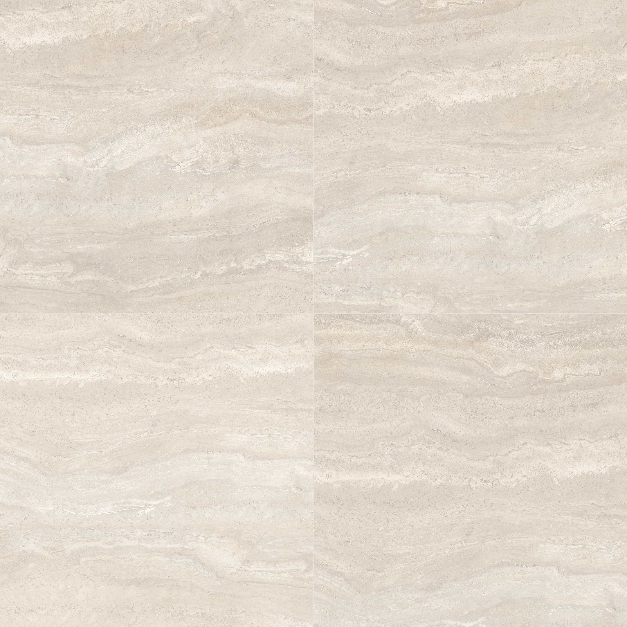Authentic Pearl Travertine 48x48 Matte Porcelain Tile