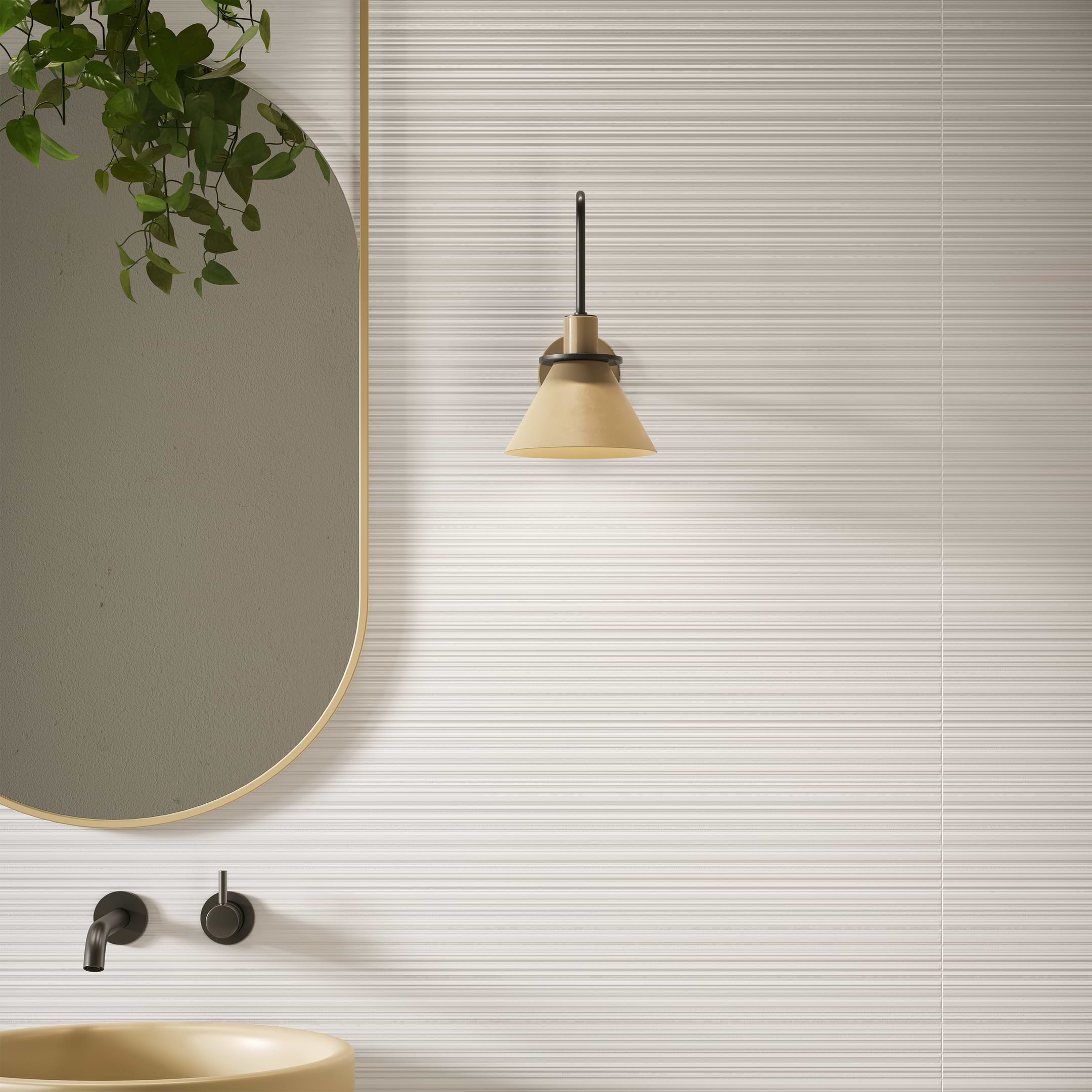 Reliefs Ribbed White 3D Rectified 24x48 Porcelain Tile - Image 2
