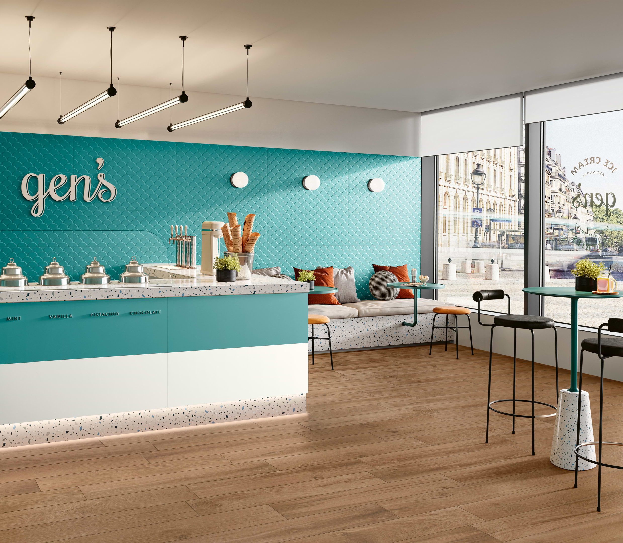 Love Genesis Shell Marine Blue 14x40 Matte Ceramic Tile - Image 3