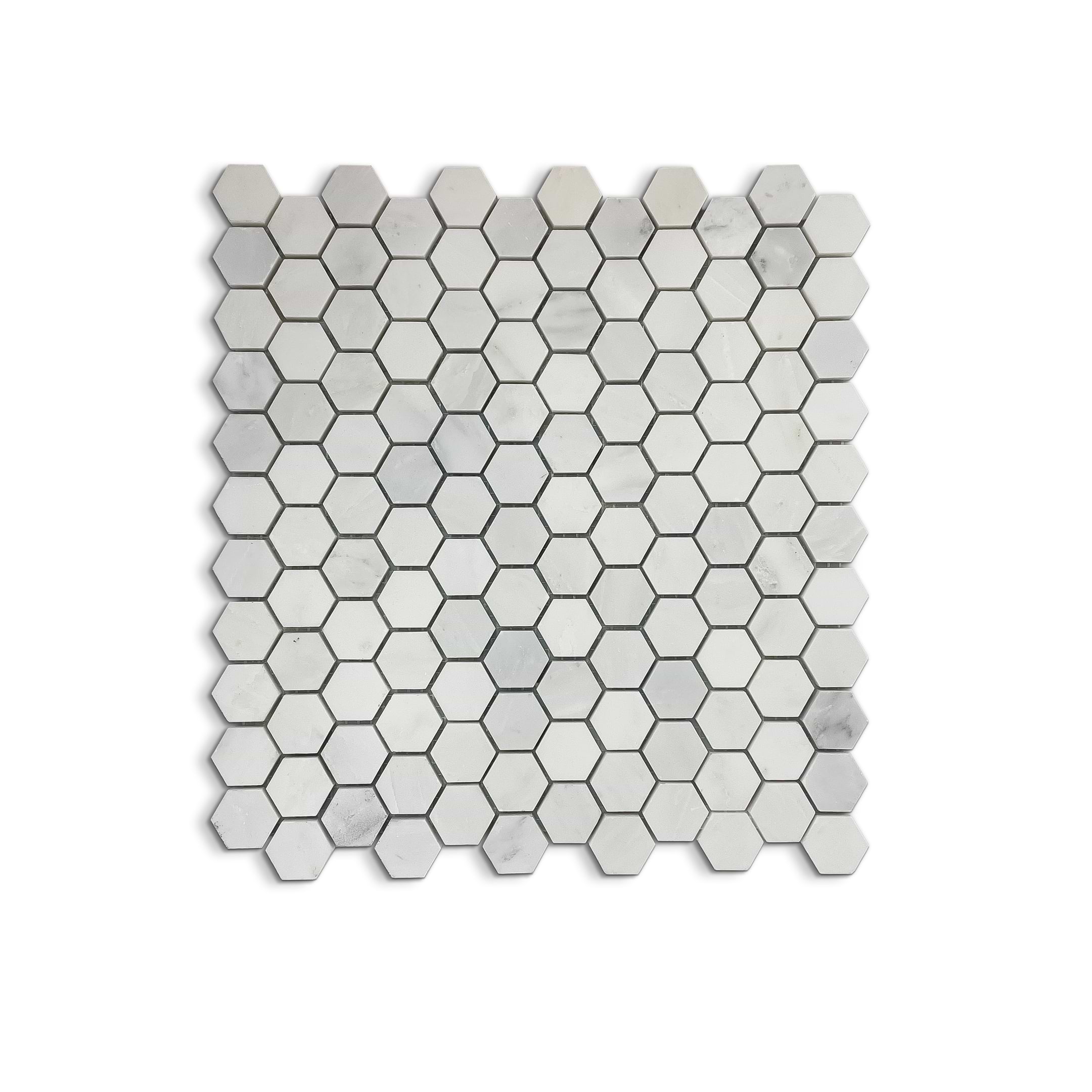 Arabescato Polished Hexagon 1x1 Mosaic Tile