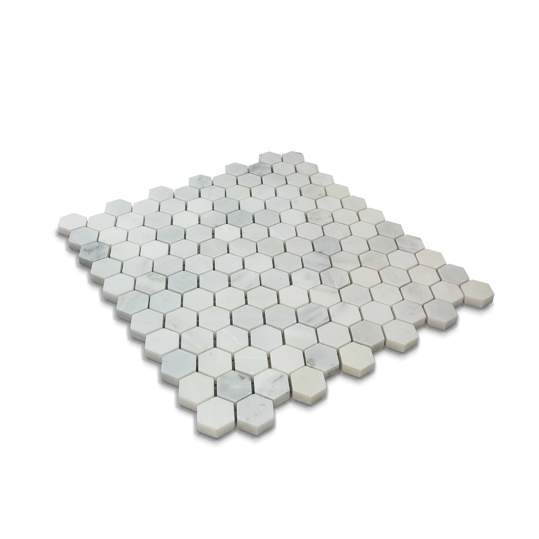 Arabescato Polished Hexagon 1x1 Mosaic Tile - Image 2
