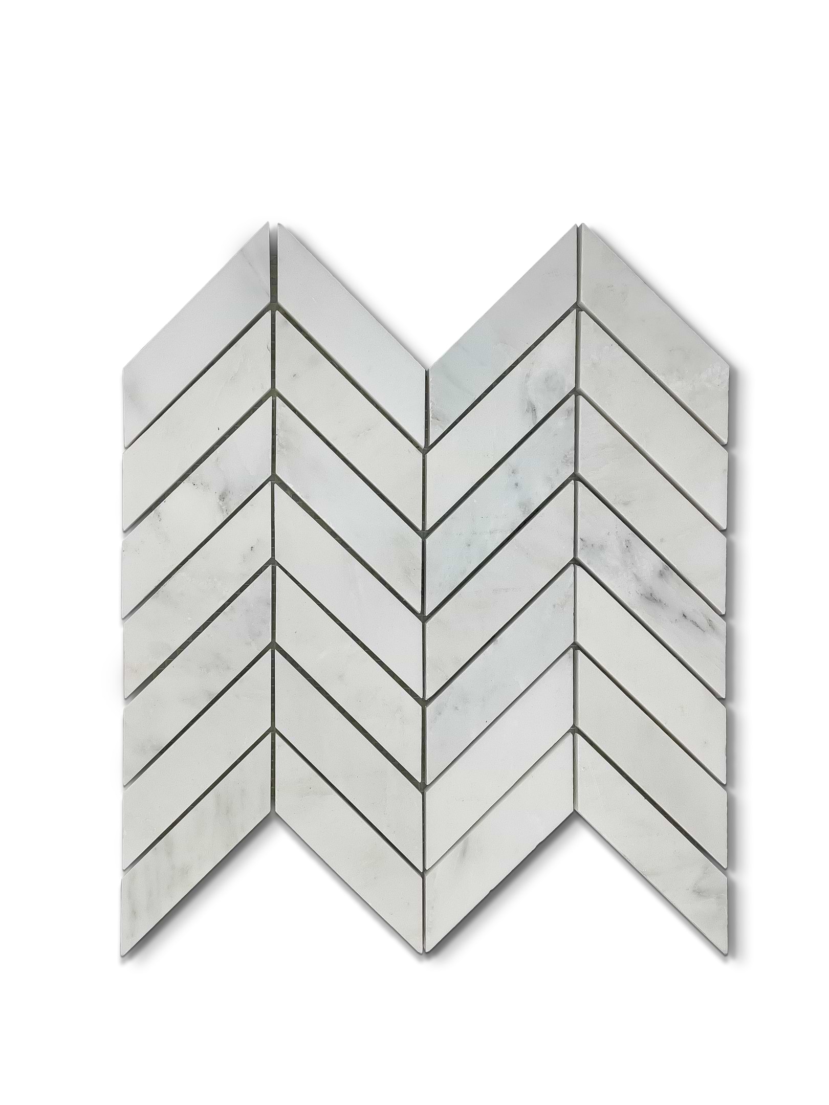 Arabescato Polished Chevron 1x4 Mosaic Tile