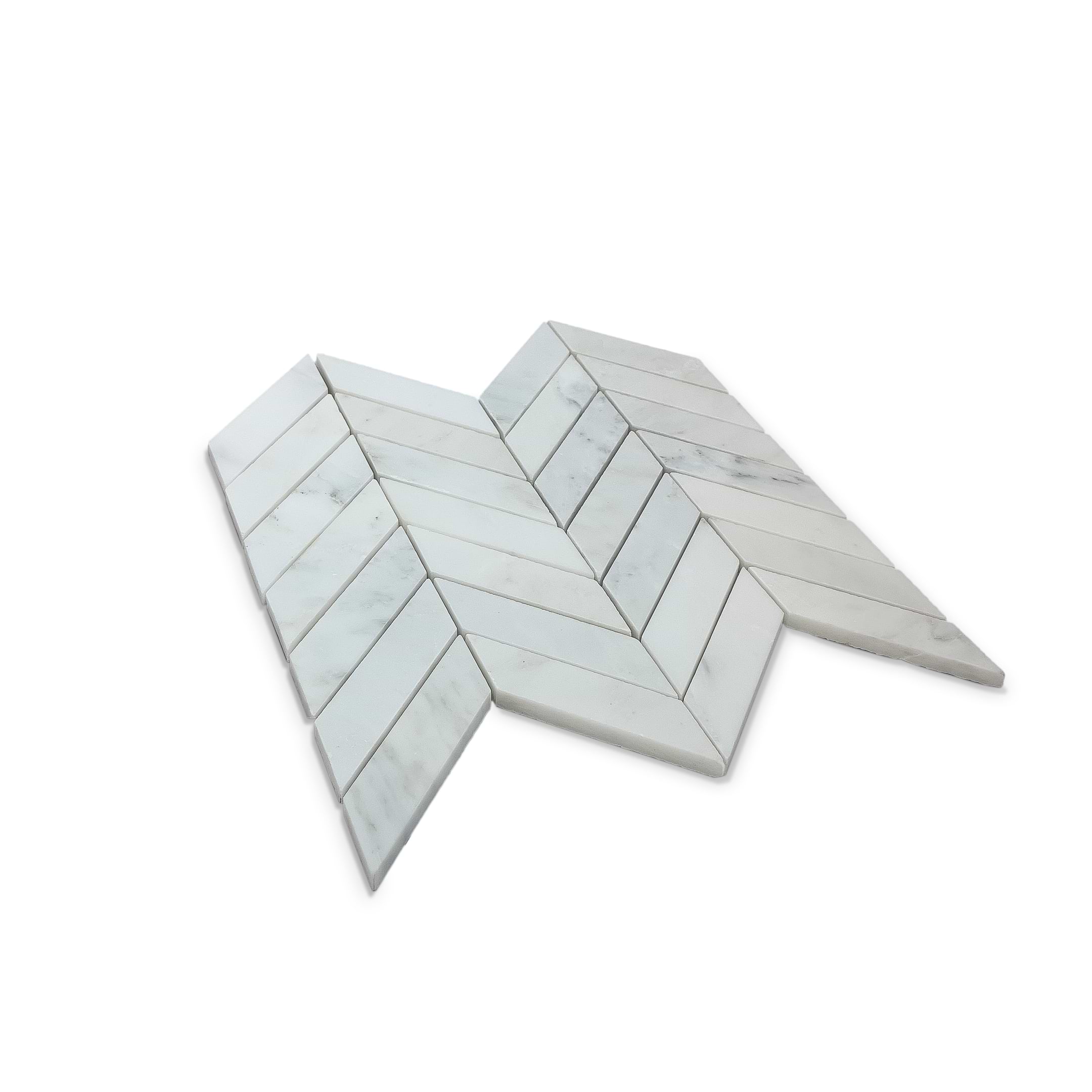 Arabescato Polished Chevron 1x4 Mosaic Tile - Image 3