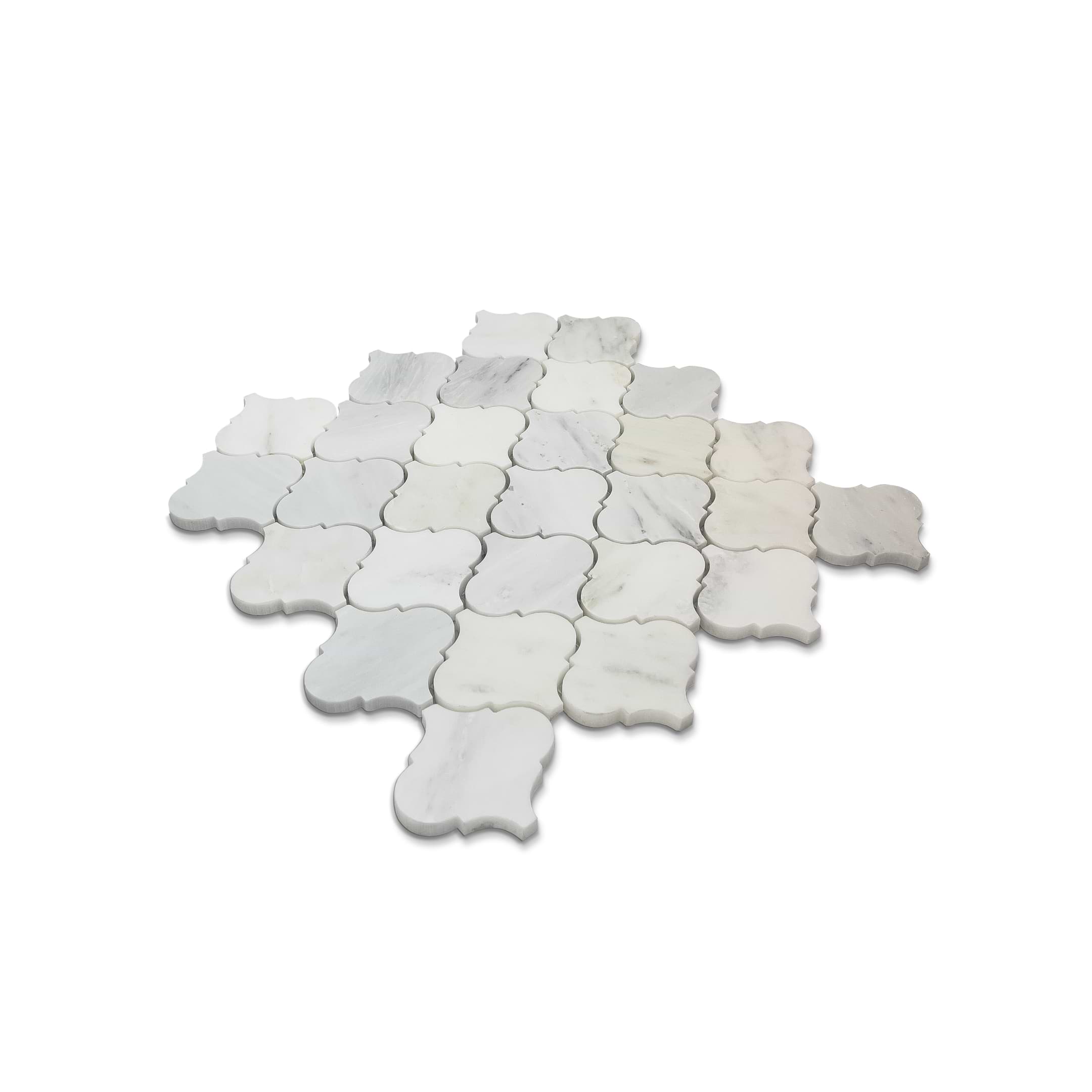 Arabescato Polished Lantern 3x3 Marble Mosaic - Image 2