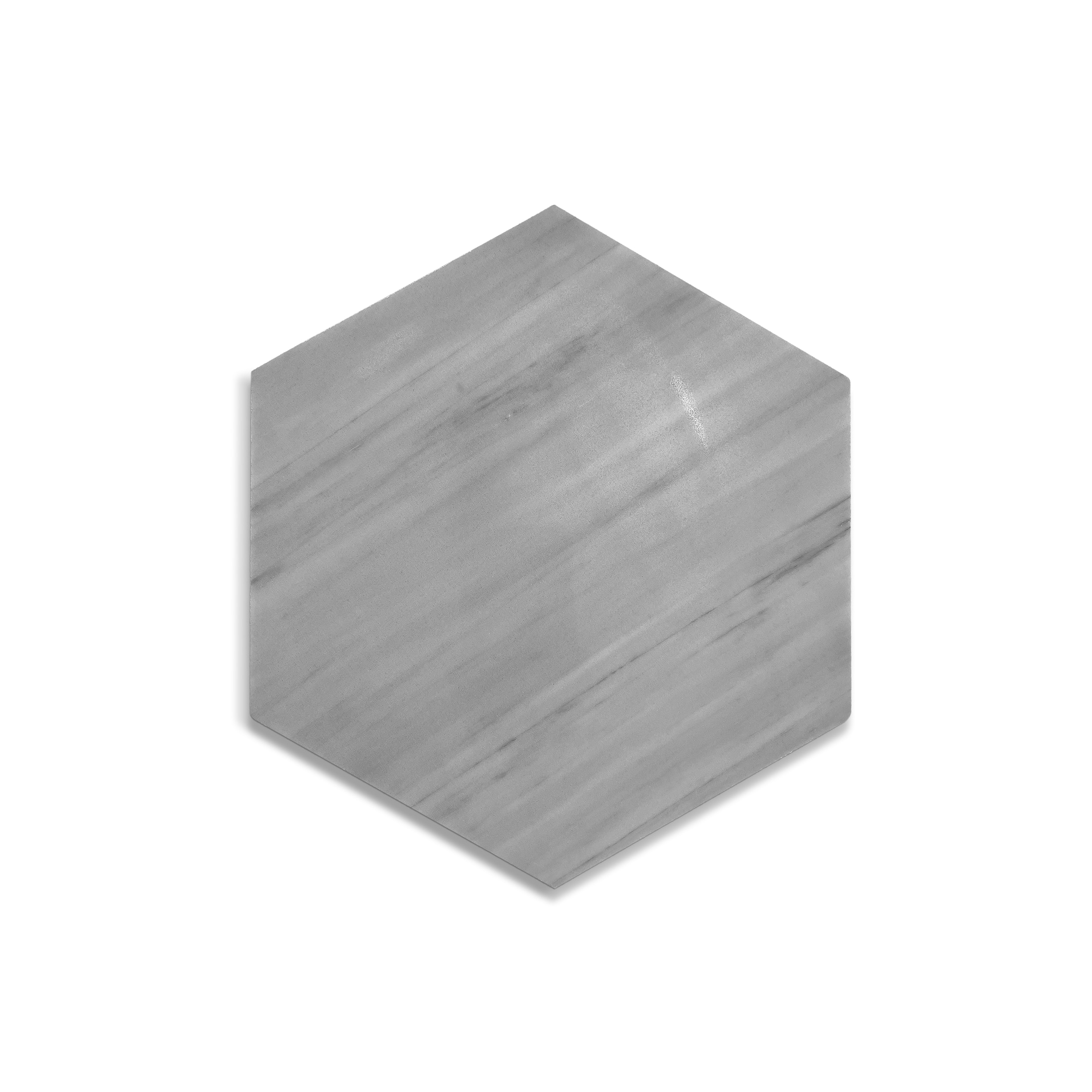 Latin Grey 8x8 Hexagon Honed Marble Tile