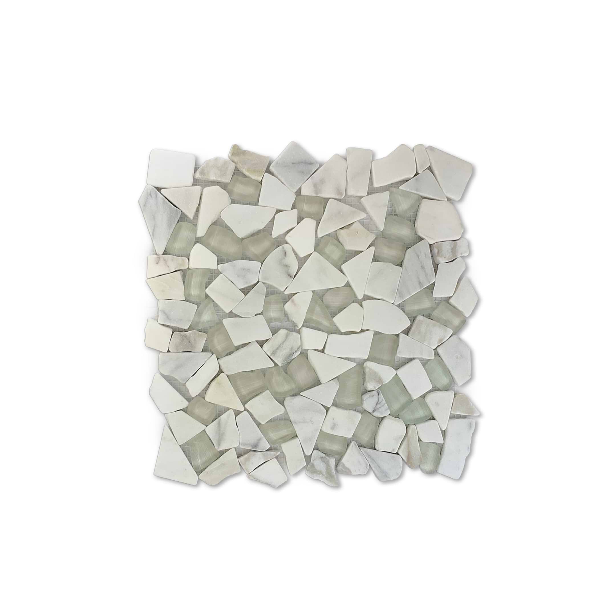 Dragon Scale Calacatta Gold Honed Mosaic