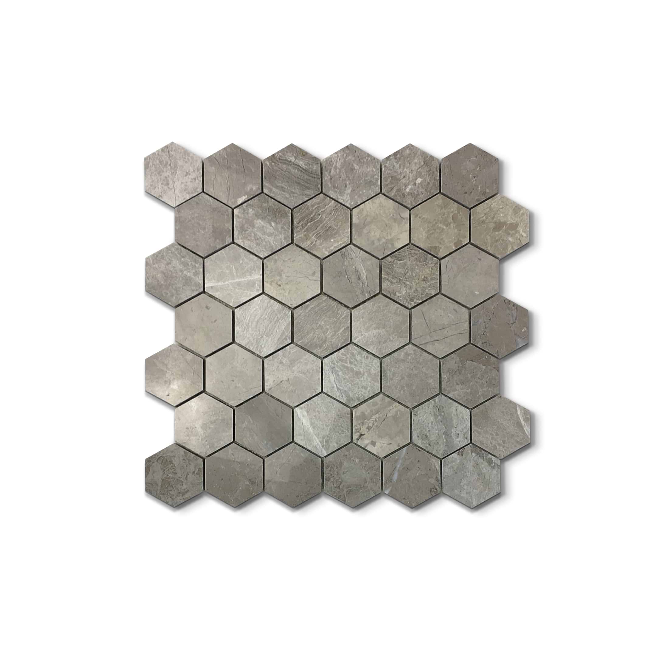 City Gray Polished 2x2 Hexagon Mosaic