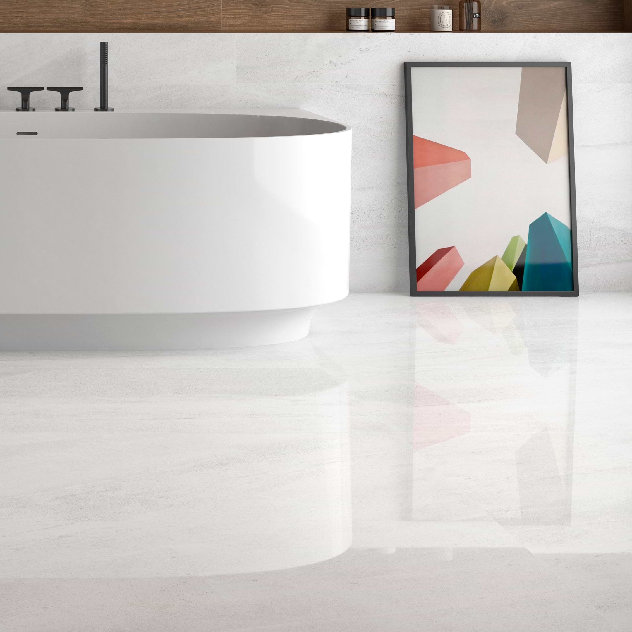 Balni Blanco 48x48 Polished Porcelain Tile - Image 2