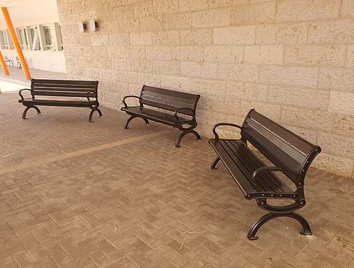 ספסל גינה אלומיניום דגם ליאם גוון ברונזה 