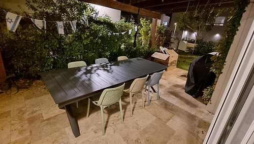 שולחן אלומיניום נפתח 266/396 אפור דגם טרויה