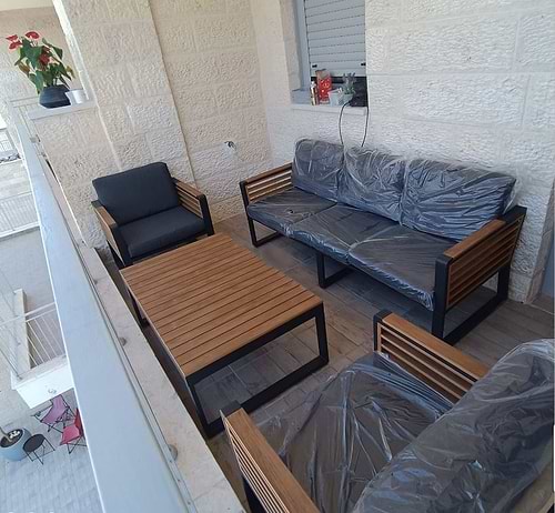 מערכת ישיבה לגינה תלת מושבית דגם מנהטן אפור