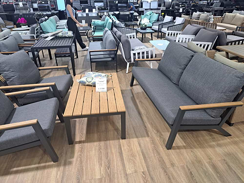 מערכת ישיבה אלומיניום תלת מושבית דגם אתונה אפור 