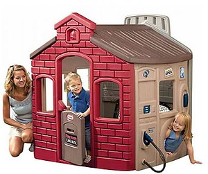 בית פלסטיק לילדים דגם עיר הילדים בצבעי אדמה Little Tikes 444D 
