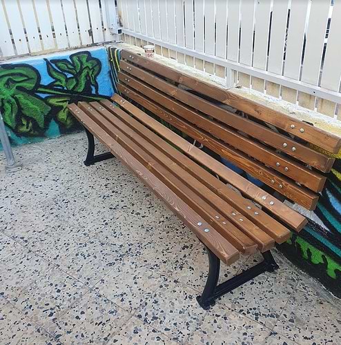 ספסל גינה לשימוש חוץ / פנים דגם בורדו רוחב 1.80ס''מ