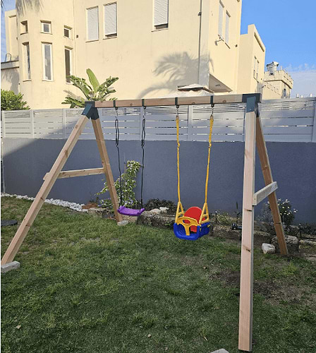 נדנדת עץ איכותית זוגית לילדים דגם חגית