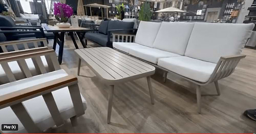 מערכת ישיבה מאלומיניום דגם יהלי תלת מושבית- צבע שמפנייה