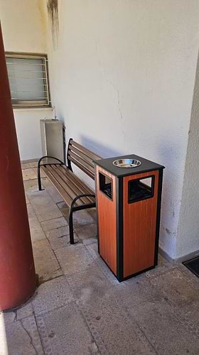 פח אשפה/מאפרה 60L מרובע משולב דמוי עץ דגם 9475