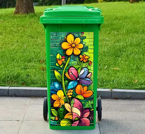 עגלת אשפה דגם 360 ליטר gardensale *מבצע*