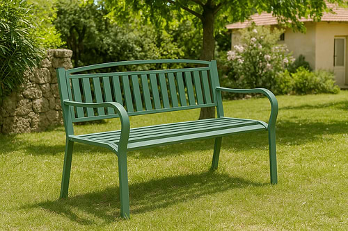 ספסל ישיבה ממתכת דגם אשד שמפניה