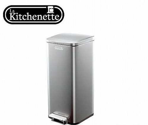  פח אשפה דוושה 30 ליטר שחור / נירוסטה la kitchenette