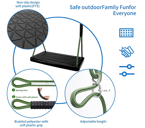 מושב נדנדה מאובטח לילדים – דגם SafeSwing Pro (שחור)