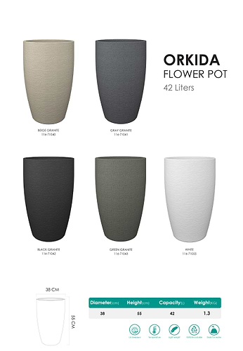 עציץ ORKIDA עם עץ פיקוס ירוק מלאכותי – גובה  160 ס״מ