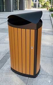 פח אשפה משולש פרימיום 140 ליטר – דגם EKO WoodLine