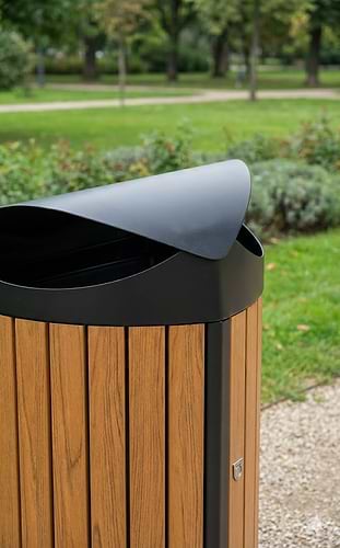 פח אשפה משולש פרימיום 140 ליטר – דגם EKO WoodLine
