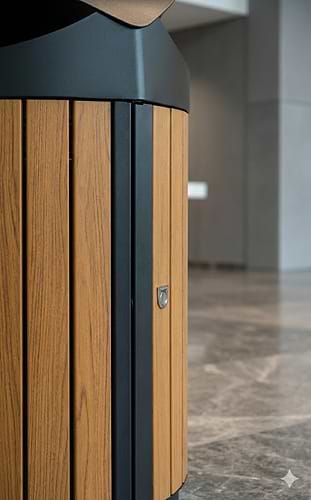 פח אשפה משולש פרימיום 140 ליטר – דגם EKO WoodLine