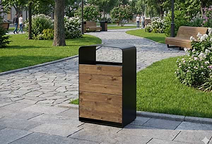 פח אשפה דגם PARKLINE WOOD ELITE