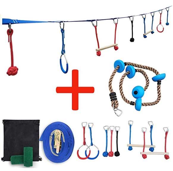 סט אימון נינג'ה 14 מ' עם חבל טיפוס  עבור ילדים לגינה Ninja