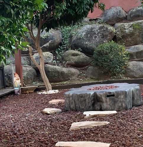 מדורת גן מחמם שולחני FIRE PIT –  דמוי גזע עץ