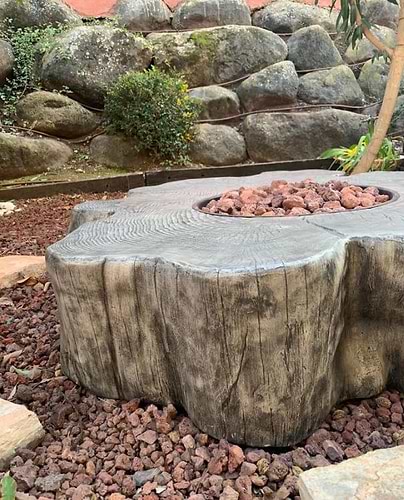 מדורת גן מחמם שולחני FIRE PIT –  דמוי גזע עץ