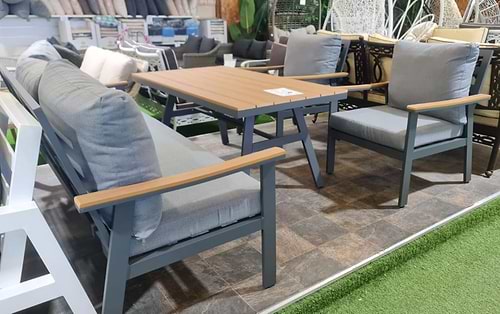 מערכת ישיבה תלת מושבית דגם זינה אפור