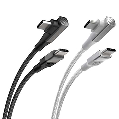 USB-C to Right-Angle USB-C Charge, Sync & Power Braided Cable