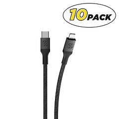 Braided USB-C to Lightning 4-Ft. Charge & Sync Cable, Black/Space Gray - 10Pack